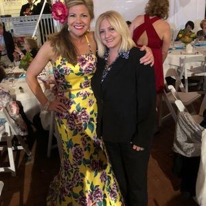 Rachel Allan sz 6 floral two-piece mermaid dress